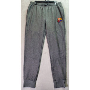 FC Barcelona Joggers Pants Football Men Large Gray Elastic Waist Drawstring Logo
